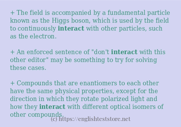 Example sentences of interact