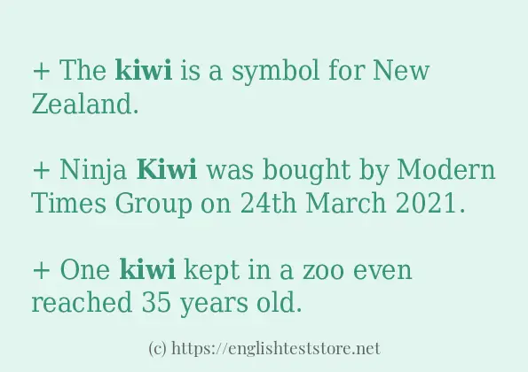Example sentences of kiwi