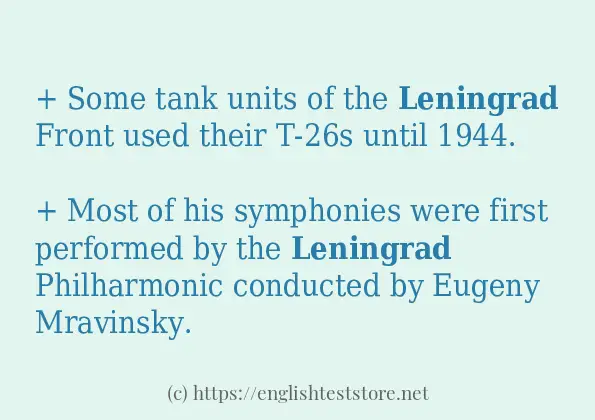 Example sentences of leningrad