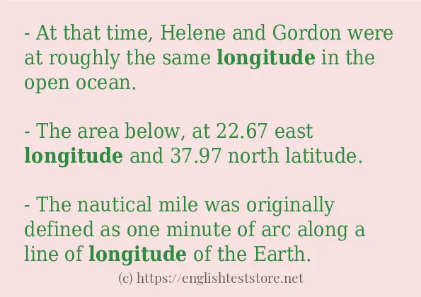 Example sentences of longitude