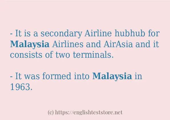 Example sentences of malaysia