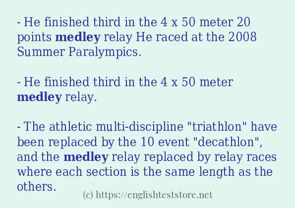 Example sentences of medley