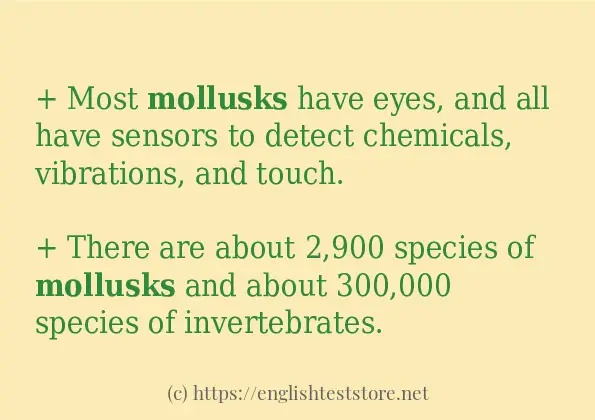 Example sentences of mollusks