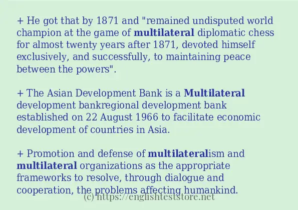 Example sentences of multilateral