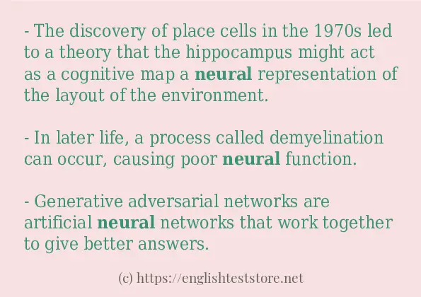 Example sentences of neural