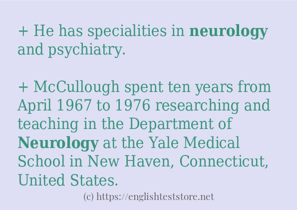Example sentences of neurology