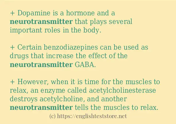 Example sentences of neurotransmitter