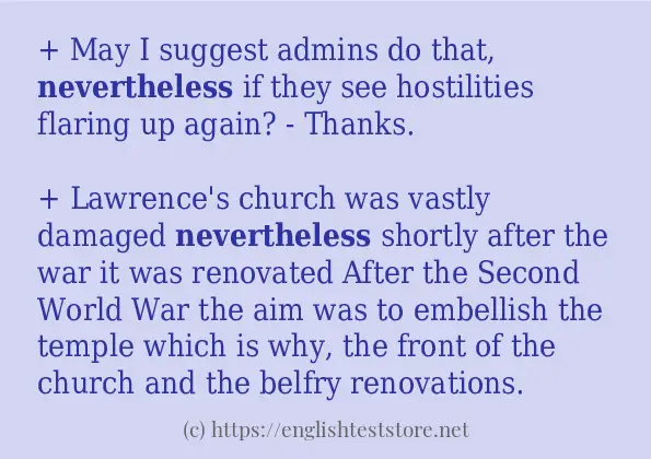 Example sentences of nevertheless