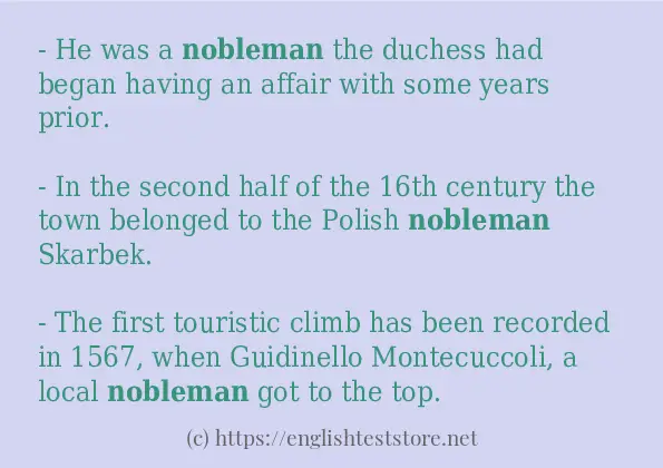 Example sentences of nobleman