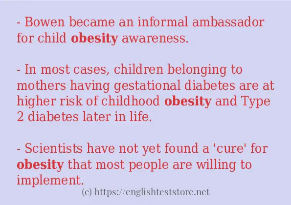 Example sentences of obesity