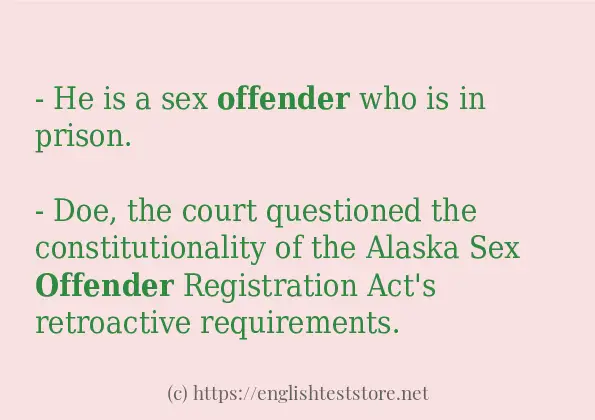 Example sentences of offender