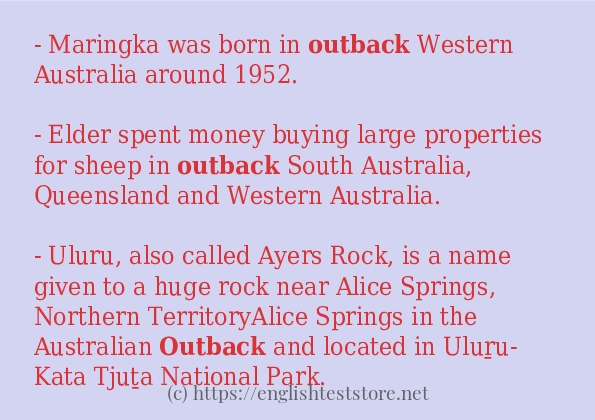 Example sentences of outback