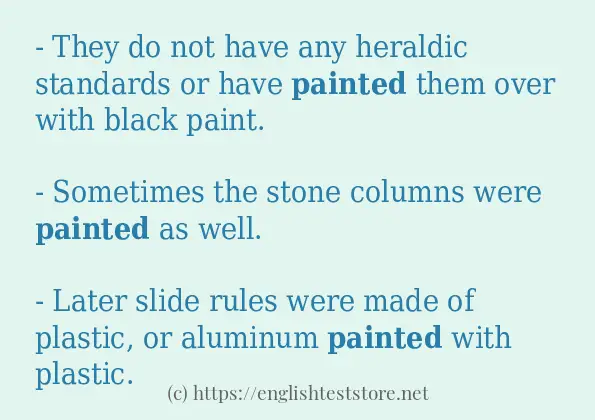 Example sentences of painted