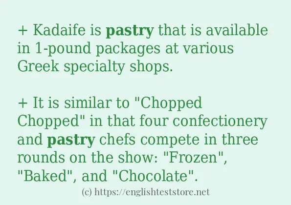 Example sentences of pastry