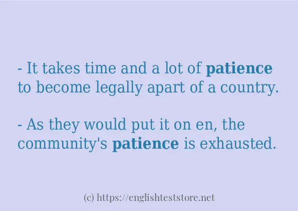 Example sentences of patience