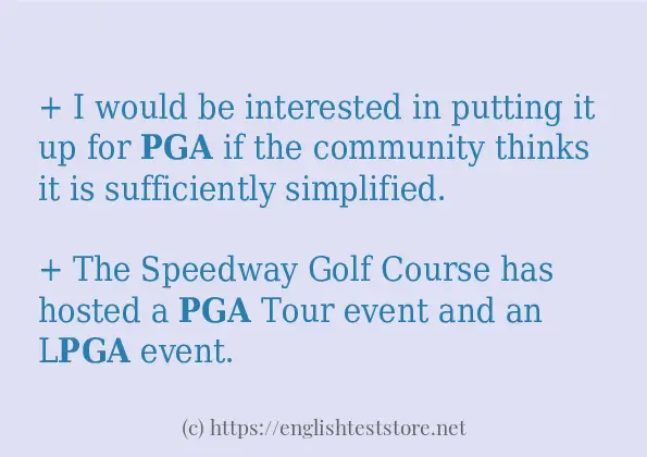 Example sentences of pga