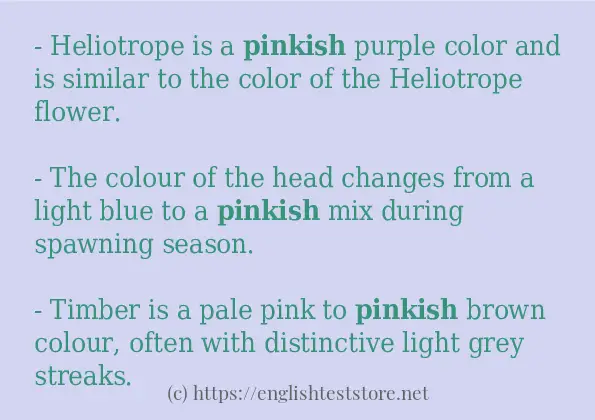 Example sentences of pinkish