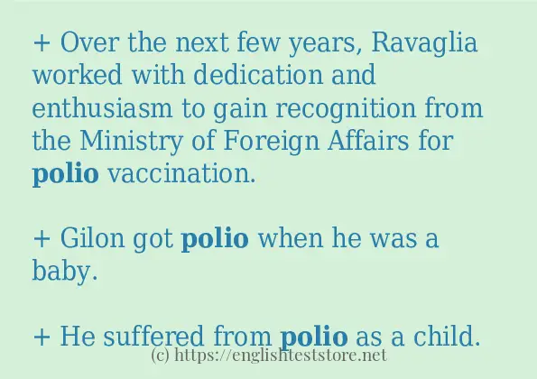 Example sentences of polio