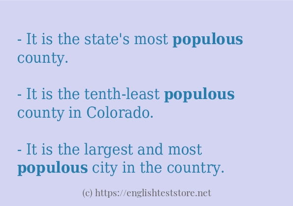 Example sentences of populous