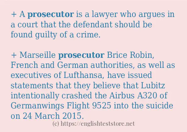 Example sentences of prosecutor