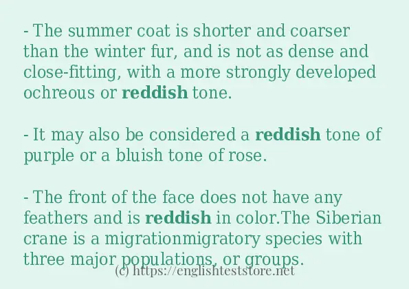 Example sentences of reddish