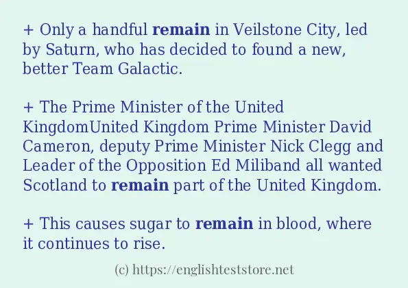 Example sentences of remain