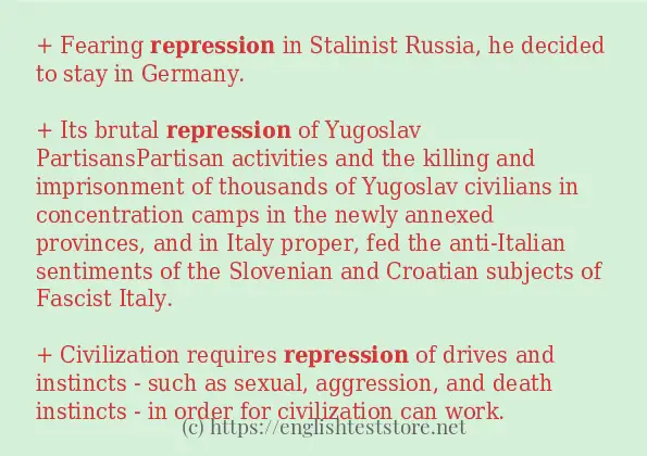 Example sentences of repression