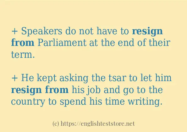 Example sentences of resign from