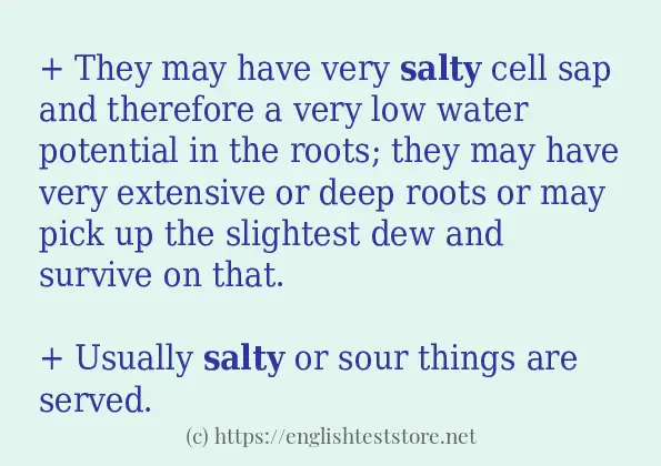 Example sentences of salty