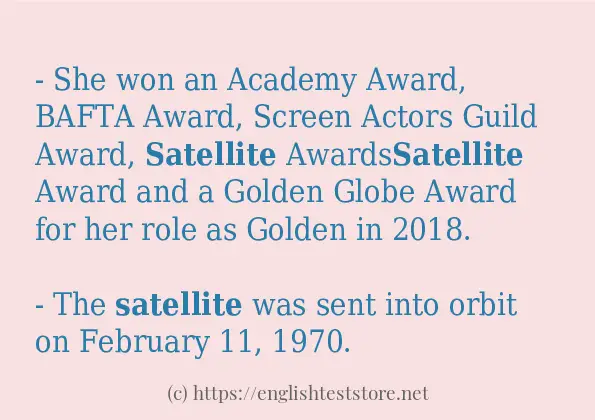 Example sentences of satellite