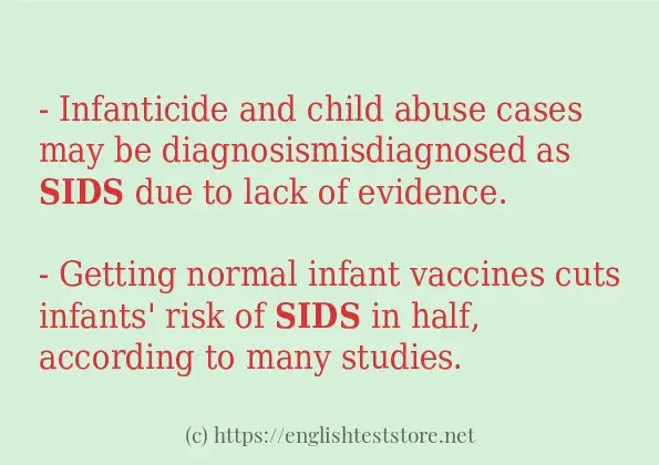 Example sentences of sids