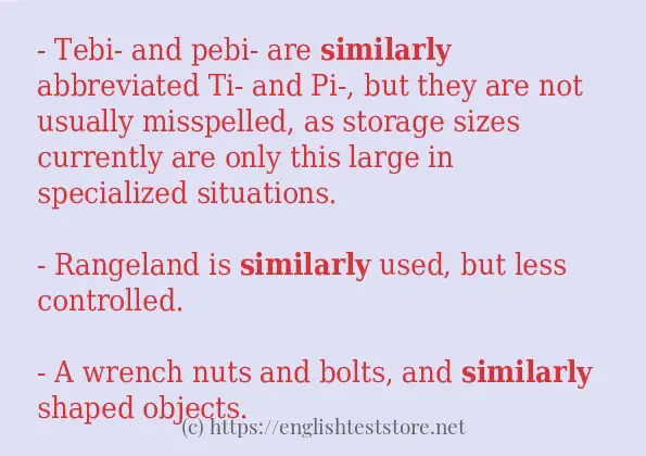 Example sentences of similarly