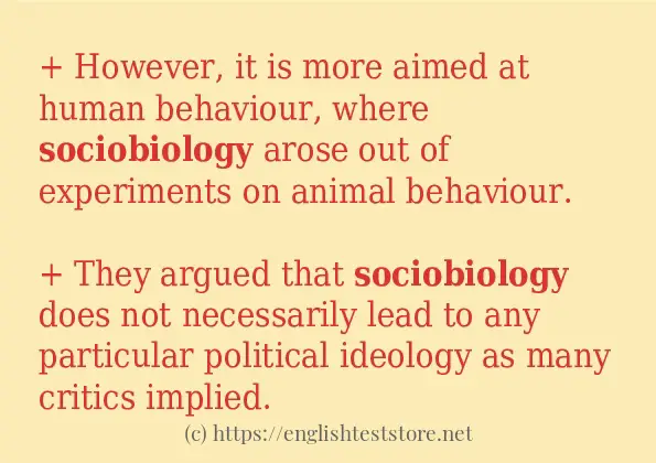 Example sentences of sociobiology