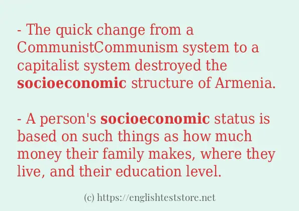 Example sentences of socioeconomic