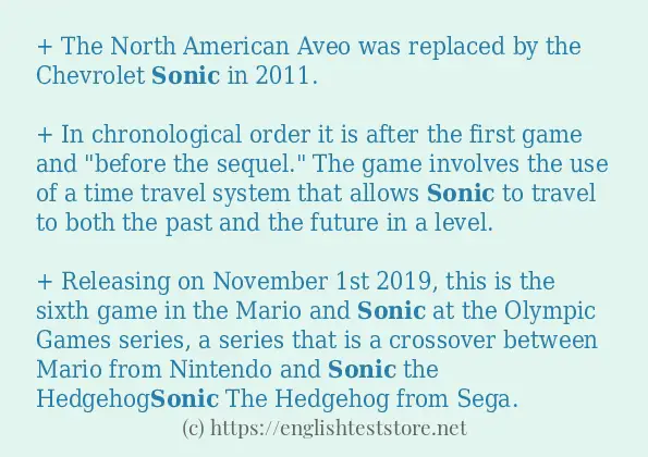 Example sentences of sonic