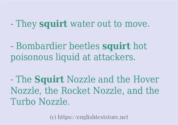 Example sentences of squirt