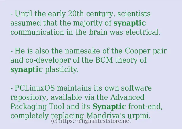 Example sentences of synaptic