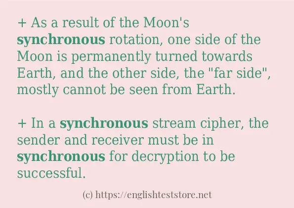 Example sentences of synchronous