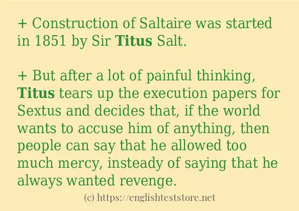 Example sentences of titus