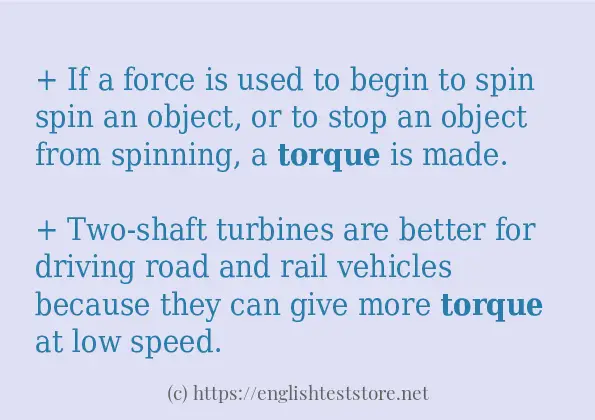 Example sentences of torque