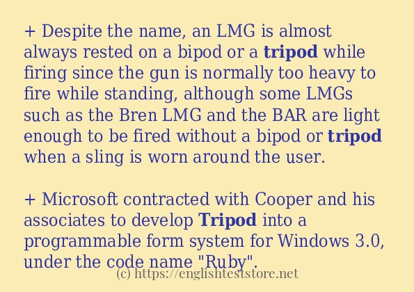 Example sentences of tripod