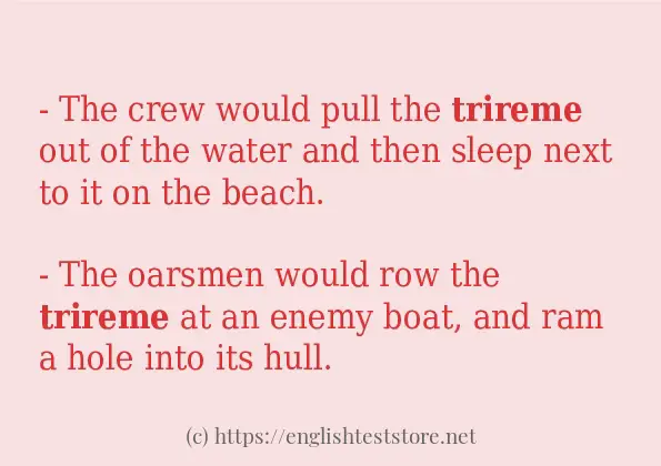 Example sentences of trireme