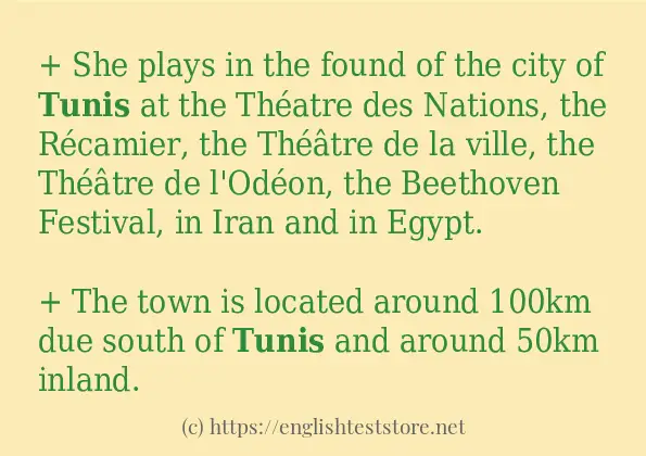 Example sentences of tunis