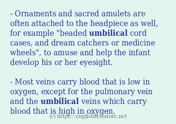 Example sentences of umbilical