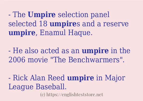 Example sentences of umpire