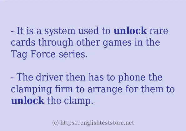 Example sentences of unlock