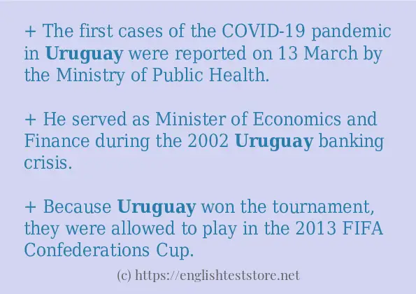 Example sentences of uruguay
