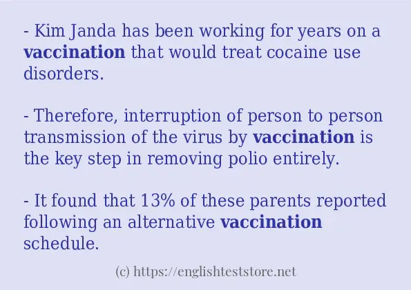 Example sentences of vaccination