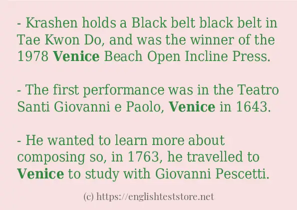 Example sentences of venice