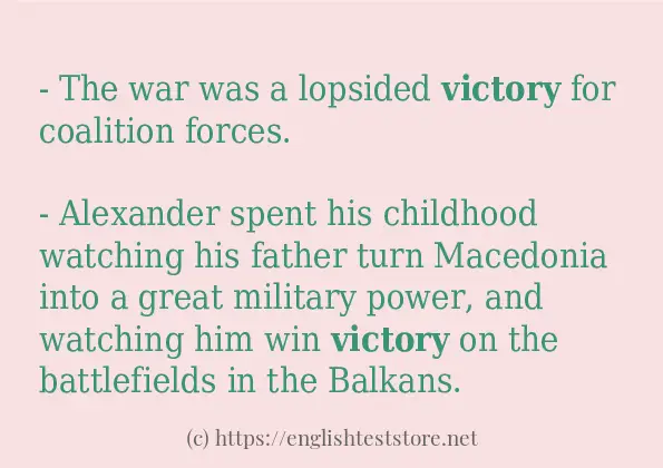 Example sentences of victory